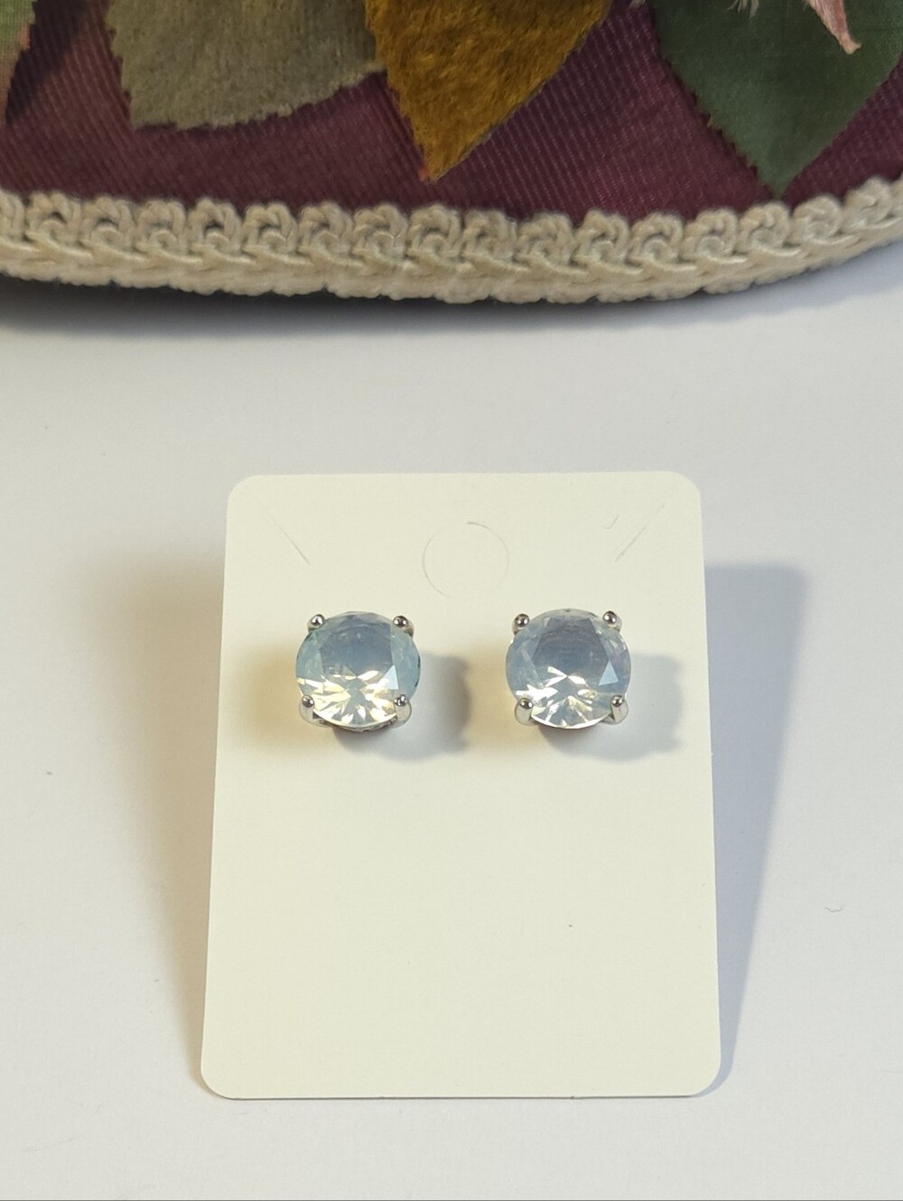 Large Frost Crystal Sterling Silver Stud Earrings